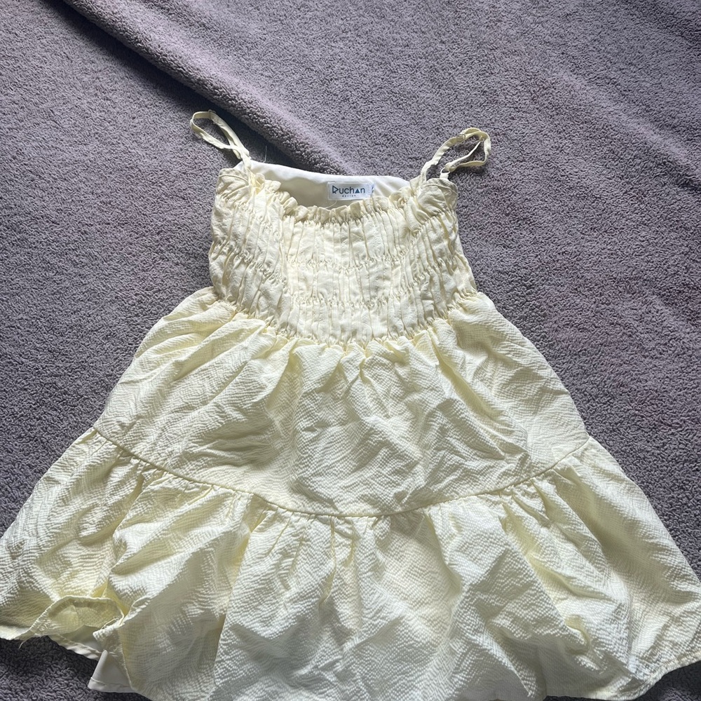 Yellow Mini ruffle dress